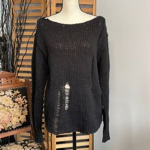 Free People Destroyed Oversized Sweater XS